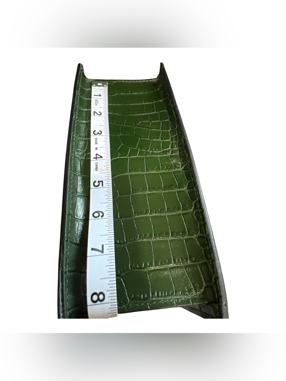 Cheval Firenze Dark Green Croc-Embossed Top Handle Bag with Detachable Strap - Picture 8 of 12